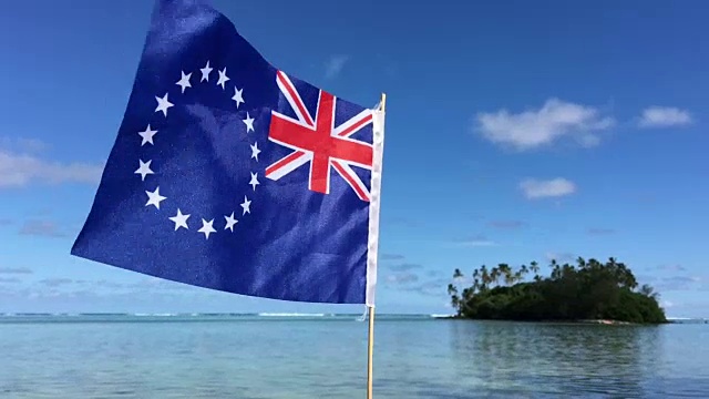拉罗汤加库克群岛旗视频下载