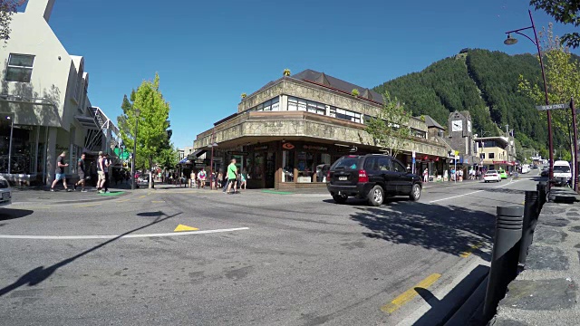 皇后镇新西兰南岛大街，主要城镇中心视频下载
