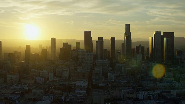 日落在洛杉矶市中心视频素材