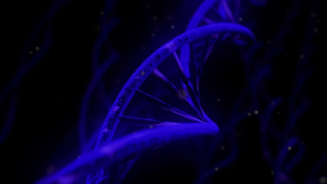 DNA旋转RNA双螺旋慢科学电子显微镜近距离4K视频素材