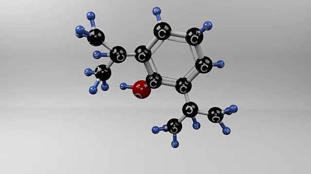 异丙酚分子结构。视频素材