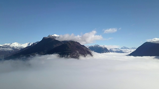 瑞士卢加诺上空的无人机拍摄视频下载