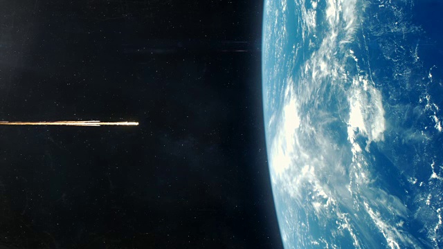 小行星撞击地球-蓝色视频素材