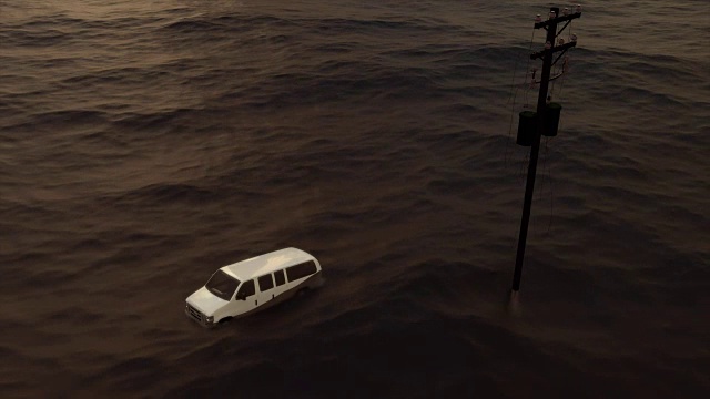飓风哈维过后德克萨斯州的洪水。视频素材