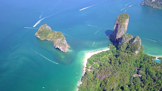 泰国甲米省的拉伊海滩鸟瞰图视频素材