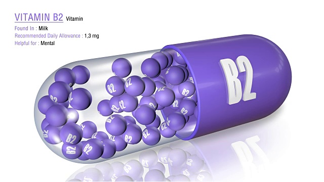 维生素B2 -动画维生素胶囊概念视频下载