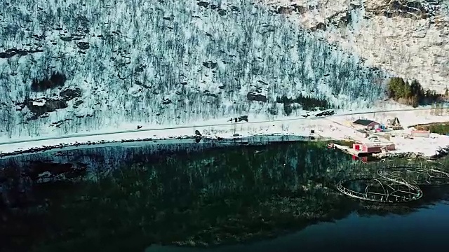 挪威的鲑鱼渔场视频素材