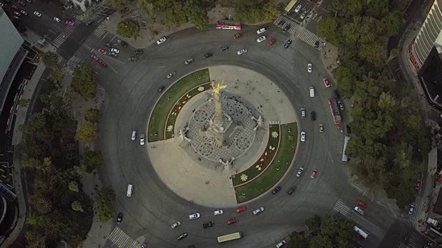 墨西哥城独立纪念碑俯视图视频下载