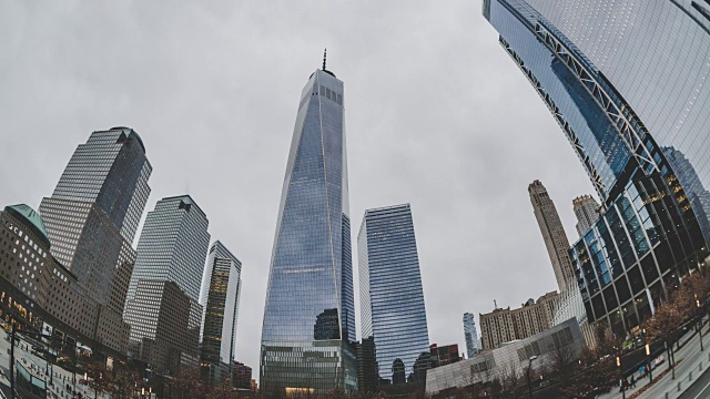 T/L WS鱼眼俯瞰曼哈顿/纽约的摩天大楼视频素材