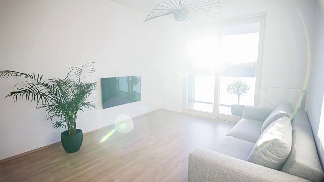 日光照明的现代客厅视频素材
