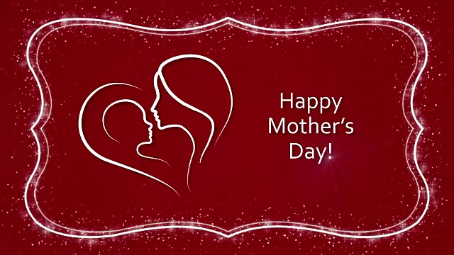 红色背景上的母亲节快乐视频下载