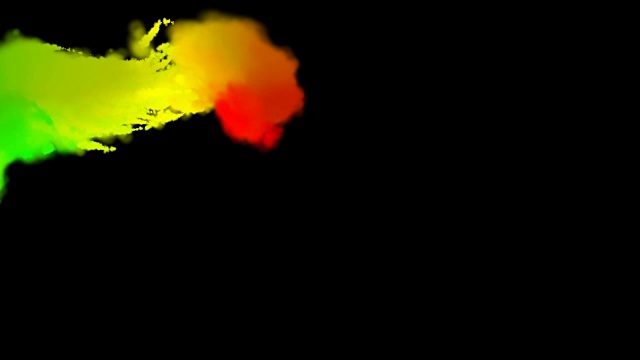 黑色背景上彩色烟雾的Cg动画视频素材