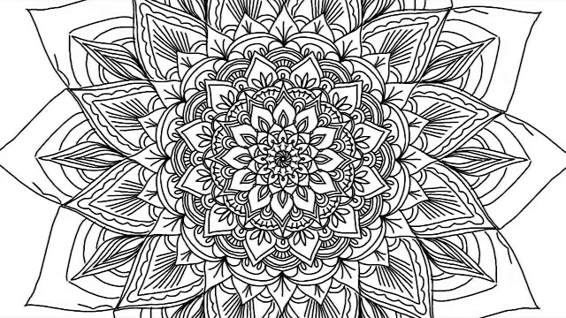 抽象观赏性数字手绘曼荼罗镜头。花卉复古纹身装饰元素东方伊斯兰图案视频素材