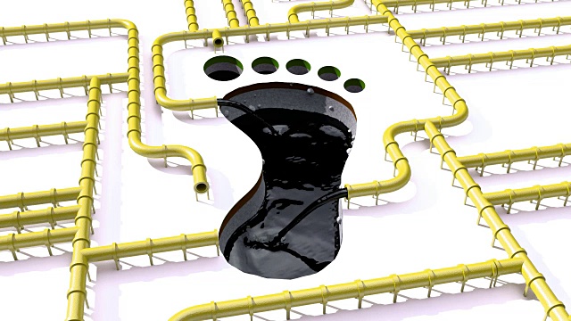 碳足迹石油管道绿色管道管道足迹石油气候变化4k视频素材