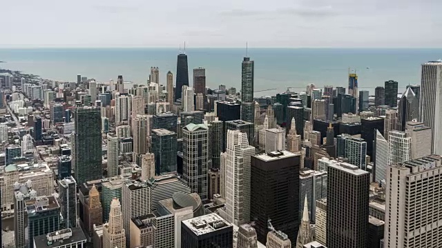 T/L ZI鸟瞰图芝加哥地平线/伊利诺伊州，美国视频素材