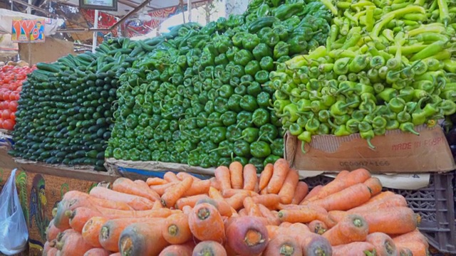 漂亮的蔬菜市场展示视频下载