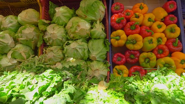 漂亮的蔬菜市场展示视频下载