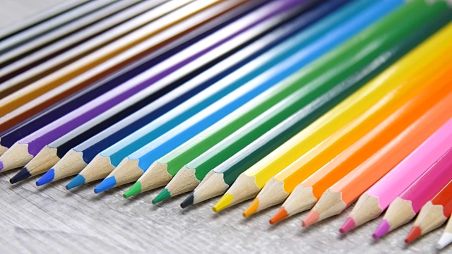彩色铅笔，美丽的背景视频素材