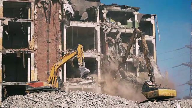 拆除建筑物视频素材