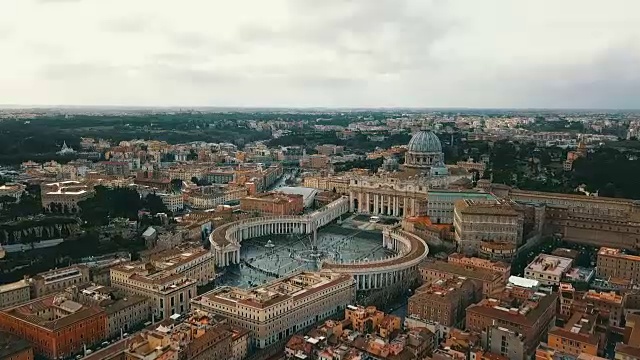 鸟瞰图梵蒂冈城视频素材
