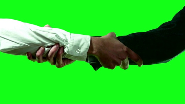 合作团队概念商业男人握手与套装4k绿屏视频集。视频下载