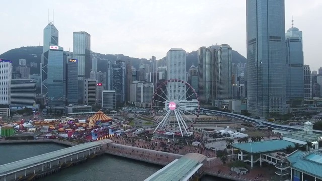 香港海港鸟瞰图视频下载