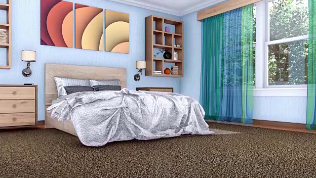 室内卧室室内设计3D动画视频下载
