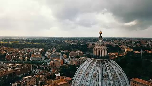 鸟瞰图梵蒂冈城视频素材