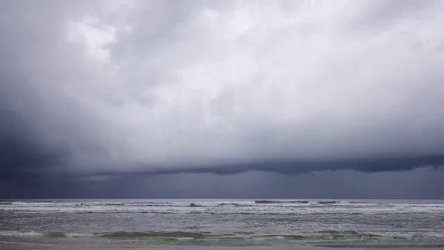 延时:海面上的大风黑风暴架云视频素材