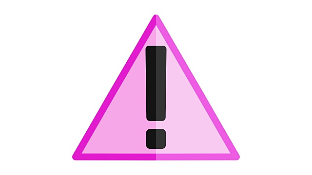 危险警告标志与感叹号符号图标粉红色视频素材