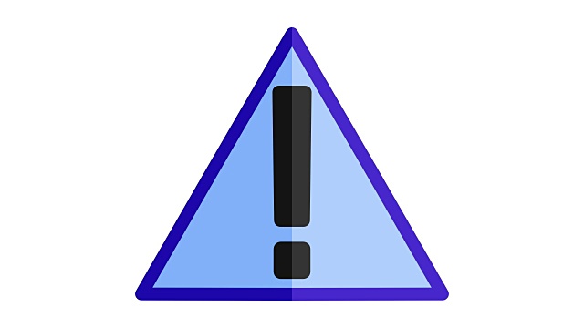 危险警告标志与感叹号符号图标蓝色视频素材