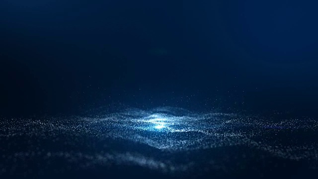 动画背景，深蓝色的背景，用白色或蓝色的小球，像飞溅的粒子，像在波浪中飞溅的波浪，在无尽的循环中循环。视频下载