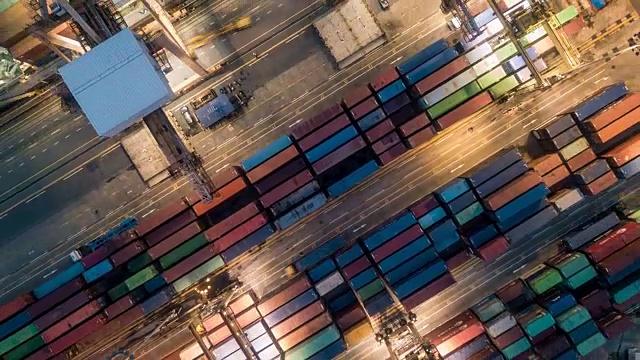 工业港口集装箱组视频素材