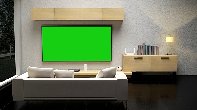 绿屏、触控物联网智能pad、客厅平板控制、智能家电、物联网。4 k的电影。视频素材
