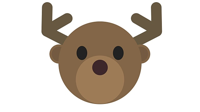圣诞可爱的驯鹿动画圈白色视频下载