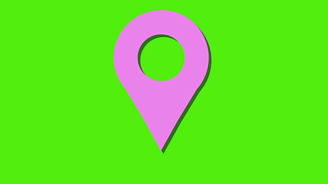 地图标记绿色屏幕阴影环粉红色视频素材