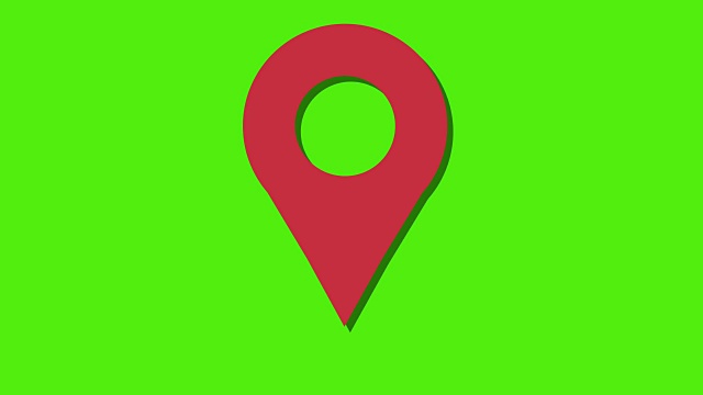 地图标记绿色屏幕阴影环红色视频素材