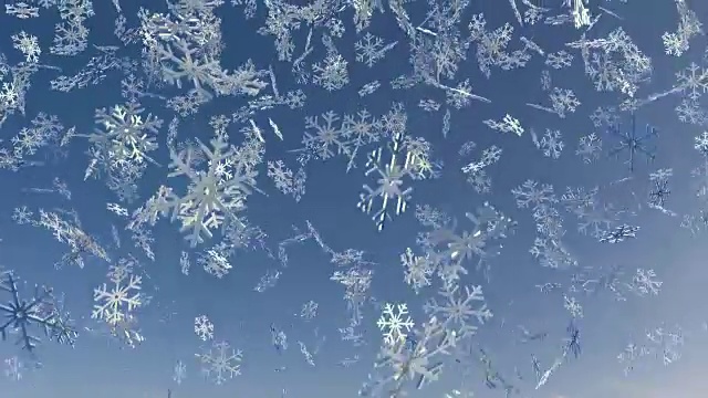 雪花金属闪亮雪花飘落圣诞圣诞装饰假期4k视频素材