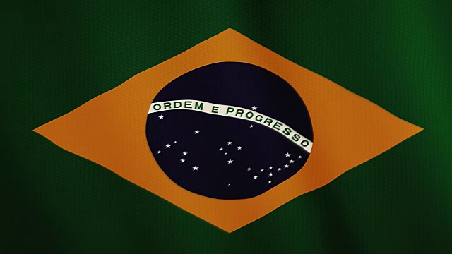 巴西国旗飘扬的动画。全屏。国家的象征视频下载