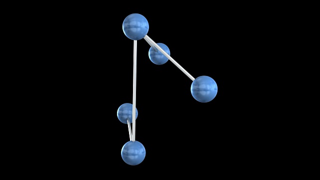三维动画的分子形状可循环与alpha视频下载