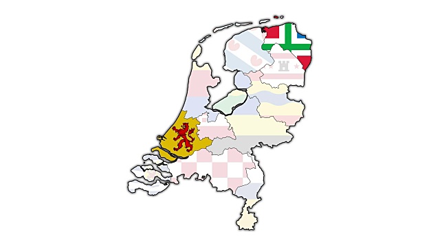 荷兰地图上有闪烁的区域视频下载