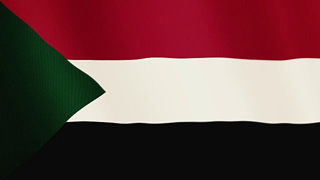 苏丹国旗飘扬的动画。全屏。国家的象征视频下载