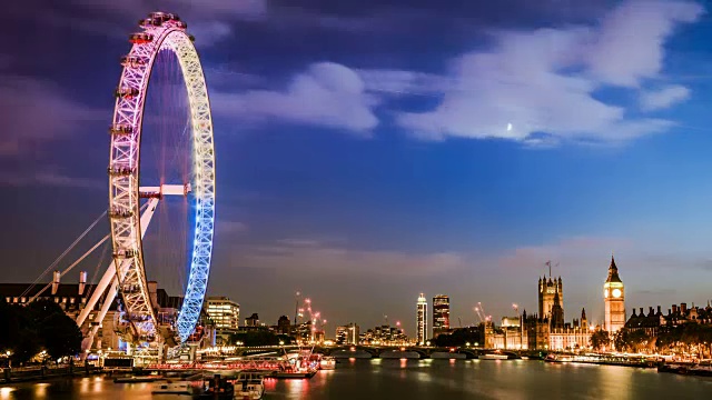 英国伦敦，威斯敏斯特城的黄昏时光视频下载