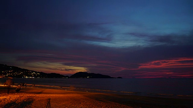 时光流逝美丽的海滩与日落视频下载
