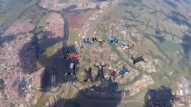 跳伞表演视频素材