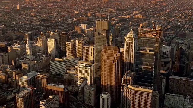 空中日出在费城，宾夕法尼亚州视频素材