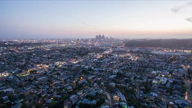 洛杉矶市区空中延时视频素材