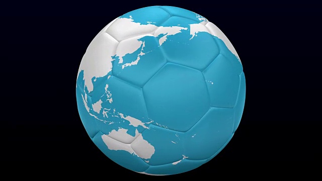 足球就像地球一样转动。视频素材
