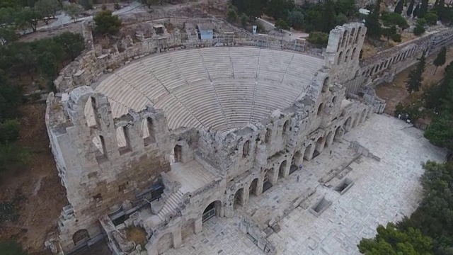 希腊雅典卫城和帕台农神庙的鸟瞰图视频素材