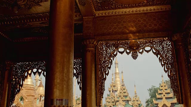 缅甸仰光的金色寺庙视频下载
